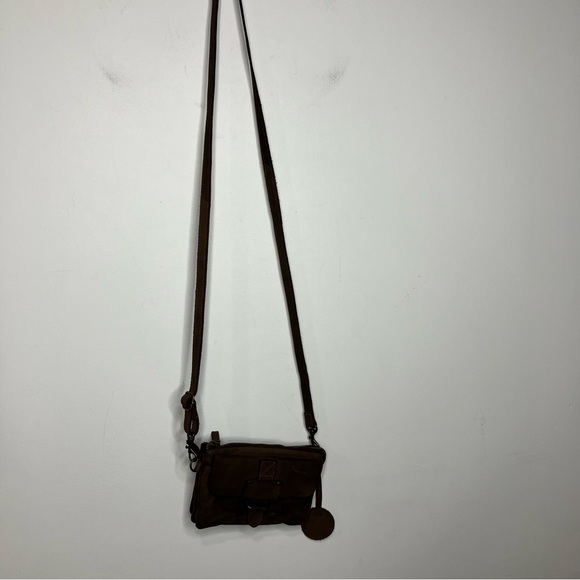 Anthropologie Harbour 2nd Luna Crossbody bag brown leather small mini bag - Picture 3 of 12